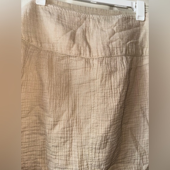 Free People Beige gauzy side tie skirt M beachy boho vacation coastal - Picture 6 of 9